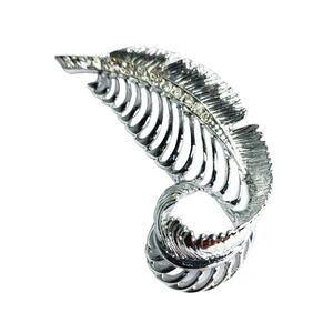 Vintage 90s ART NOUVEAU SILVER TONE FEATHER QUILL Pin Brooch Autumn Fall
